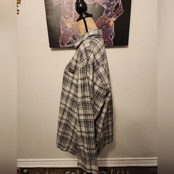 Dickies Grey Flannel Casual Button Down Long Sleeve Shirt XL - Picture 2 of 4